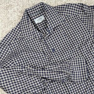 Eton Contemporary Fit Signature Twill Check Button Down‎ Shirt Large
